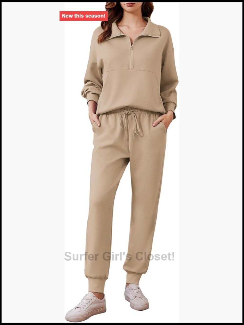 2 Piece Tracksuit Set Long Sleeve Half Zip Sweatsuit Joggers Travel Outfit
